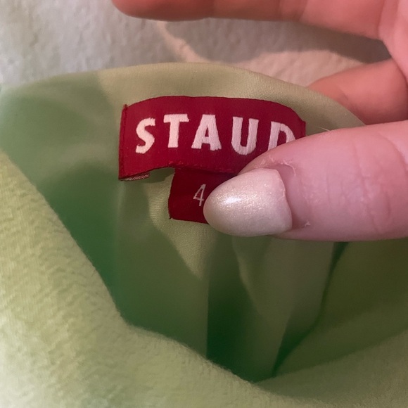 Staud convertible ruched mini neon green dress - Picture 5 of 6